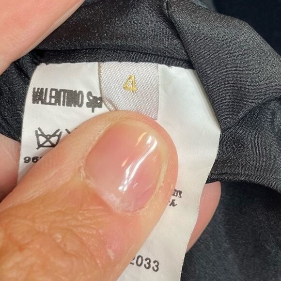 Valentino Hiver 2008 Black Evening Blazer Jacket Ruffled Neckline Satin Tie Sz 4 - Picture 6 of 10